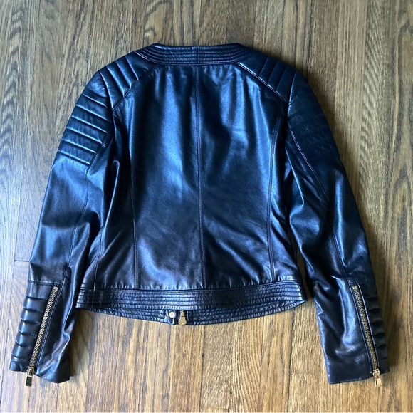 Vince Camuto black leather jacket - Picture 4 of 4